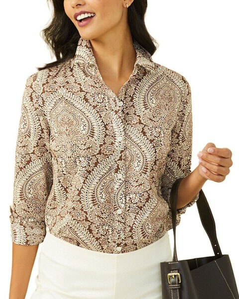 J.Mclaughlin Lois Blouse Women's Brown Xs