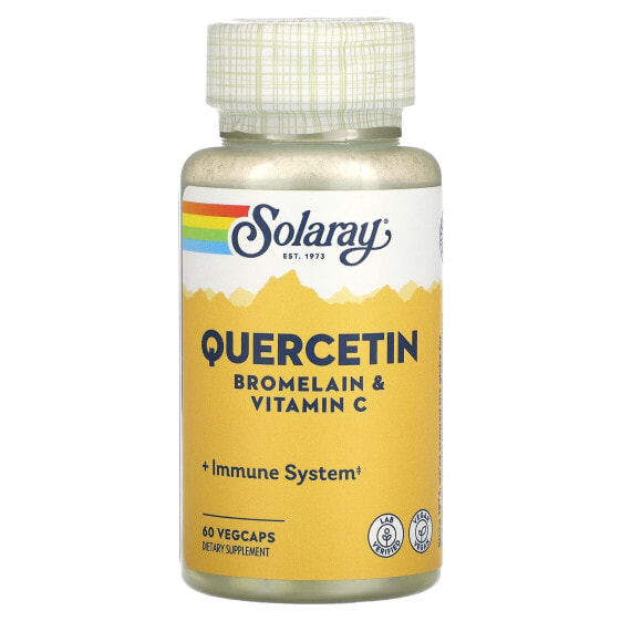 Биодобавка Quercetin, Bromelain & Vitamin C SOLARAY, 60 капсул