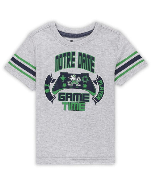 Toddler Boys and Girls Heather Gray Notre Dame Fighting Irish Gamer T-shirt
