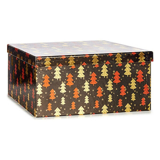 Set of decorative boxes Christmas Tree Christmas Red Black Golden Cardboard
