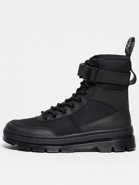 Dr Martens Combs Tech 8 tie boots in black leather