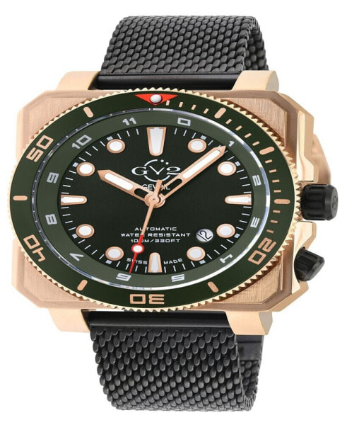 Men's Xo Submarine Swiss Automatic Black Stainless Steel Bracelet Watch 44mm