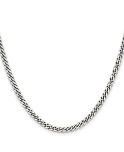 Chisel stainless Steel Antiqued 4mm Round Curb Chain Necklace