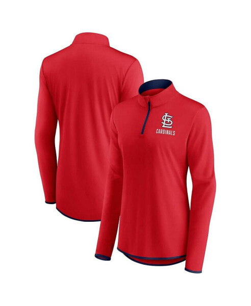 Свитшот женский Fanatics красный St. Louis Cardinals Worth The Drive Quarter-Zip