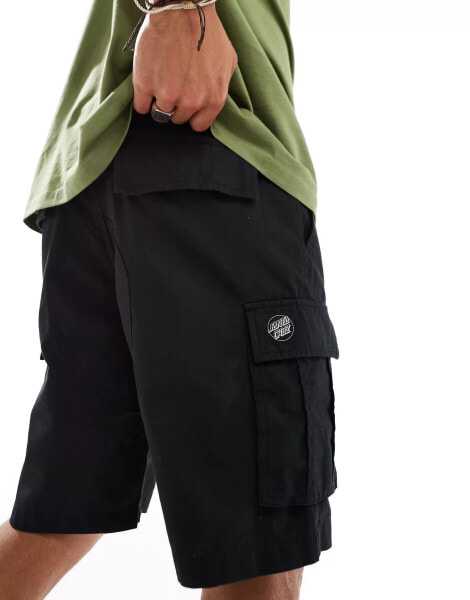 Santa Cruz – Cargo-Shorts in Schwarz aus Baumwoll-Ripstop