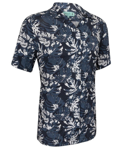 Mens Casual Button-Down Hawaiian Shirt - Short Sleeve