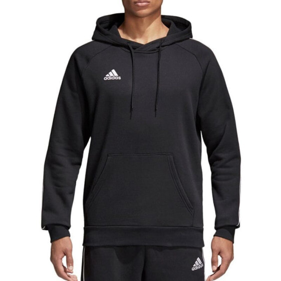 Мужское худи с капюшоном спортивное черное с логотипом Adidas Core18 Hoody M CE9068