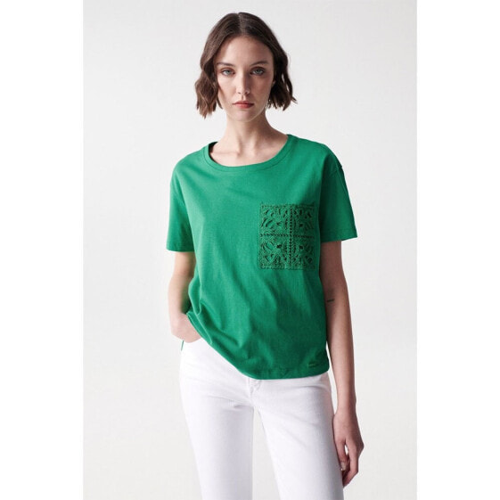 SALSA JEANS Crochet Pocket short sleeve T-shirt