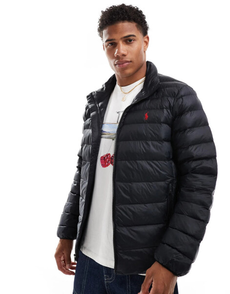 Polo Ralph Lauren Terra icon logo lightweight puffer jacket in black