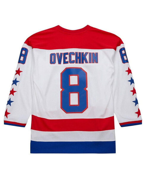 Mitchell Ness Men's Alexander Ovechkin White Washington Capitals 2012/13 Alternate Captain Blue Line Player Jersey