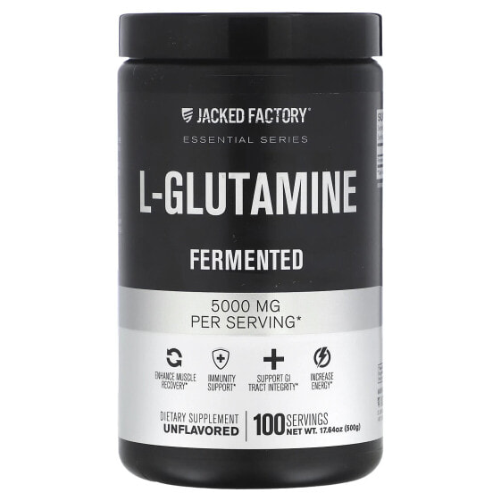 Аминокислоты Jacked Factory Essential Series, L-Glutamine, Fermented, без вкуса, 500 г