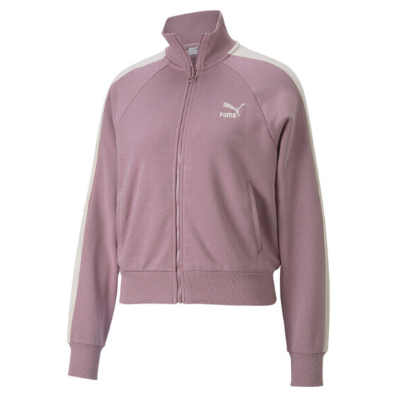 Puma Iconic T7 Track FullZip Jacket Womens Purple Casual Athletic Outerwear 5318