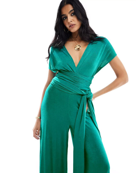 Style Cheat multiway wide leg jumpsuit in blue