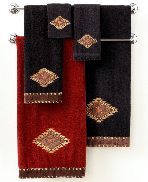 Mojave Aztec Medallion Egyptian Cotton Fingertip Towel, 11" x 18"