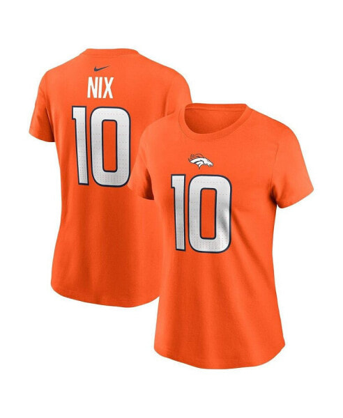 Women's Bo Nix Orange Denver Broncos 2024 NFL Draft First Round Pick Name Number T-Shirt