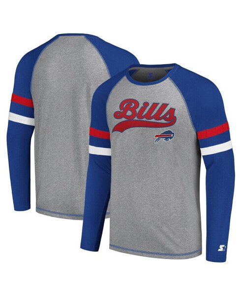 Men's Gray, Royal Buffalo Bills Kickoff Raglan Long Sleeve T-shirt