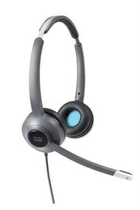 Cisco 522 - Headset - Head-band - Office/Call center - Black - Gray - Binaural - In-line control unit