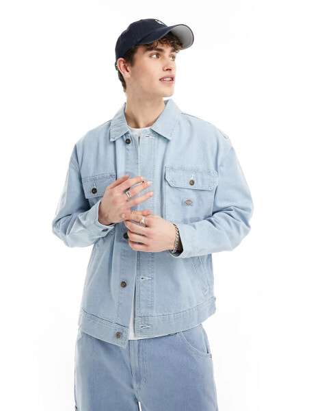 Dickies madison denim jacket in vintage light blue