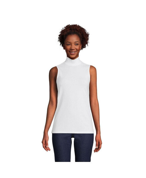 Women's Lightweight Jersey Skimming Sleeveless Mock Neck