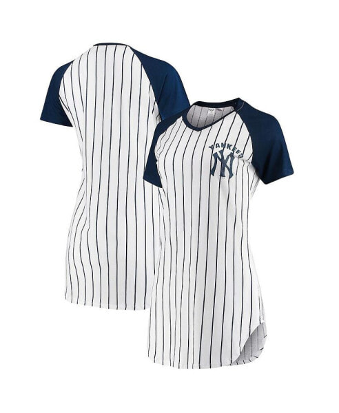 Пижама Concepts Sport для женщин белая с полосками New York Yankees Vigor