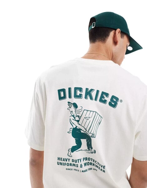 Dickies graphic workman back print t-shirt in off white