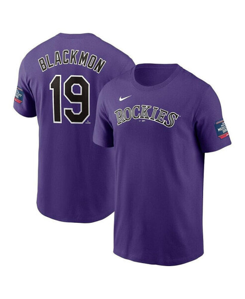 Men's Charlie Blackmon Purple Colorado Rockies 2024 MLB World Tour Mexico City Series Name Number T-Shirt