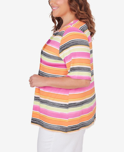 Plus Size Paint Stripe Top