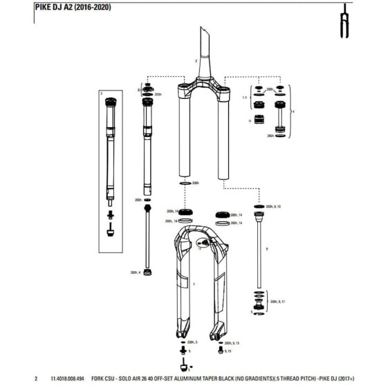 ROCKSHOX Pike DJ Solo Air 26´´ Fork CSU