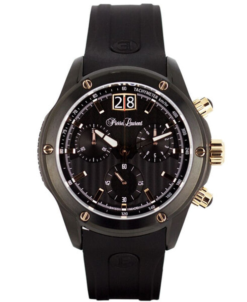 Men's Performance Swiss Chronograph Rubber Strap Watch 45mm