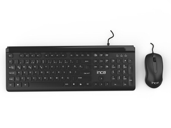 INCA IMK-377 - Full-size (100%) - USB - Black - Mouse included