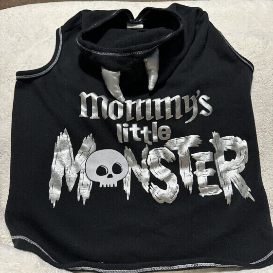 Vibrant Life Dog Black Mommy`s Little Monster Hoodie Clothes Size Large