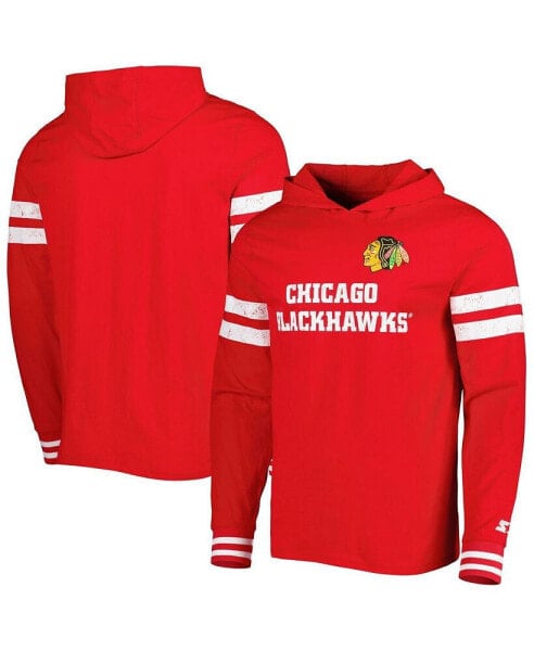 Men's Red Chicago Blackhawks Offense Long Sleeve Hoodie T-shirt