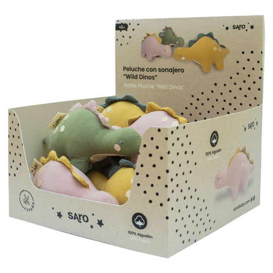 SARO With Rattles ´´Wild Dinos´´ Display 9 Units Teddy