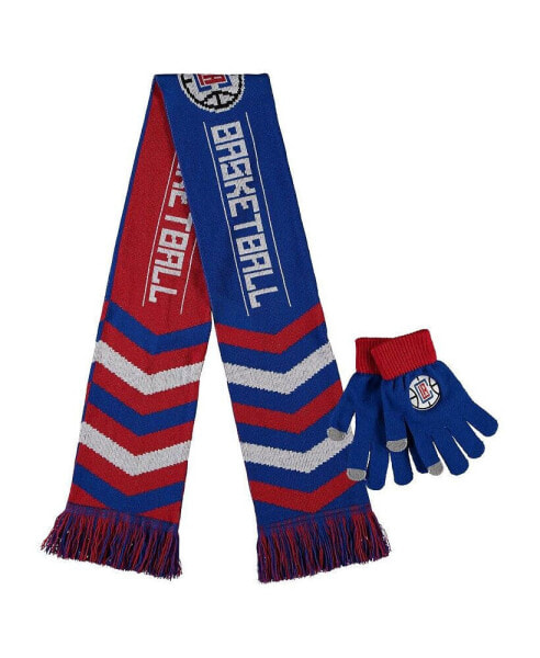 Men's and Women's Red LA Clippers Glove and Scarf Combo Set