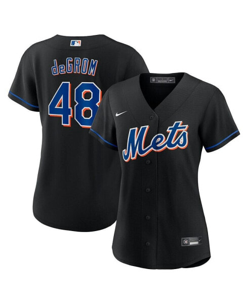 Футболка Nike Женская Jacob deGrom Черная New York Mets 2022 Alternate Replica Player Jersey