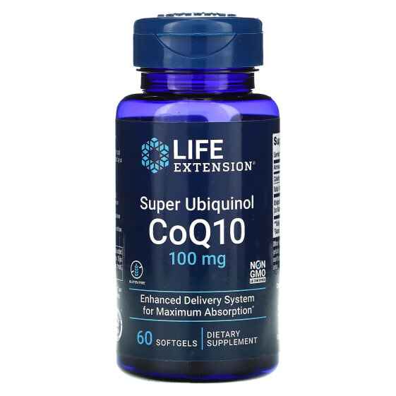 Life Extension, Super Ubiquinol CoQ10 with Enhanced Mitochondrial Support, 100 мг, 60 мягких желатиновых капсул