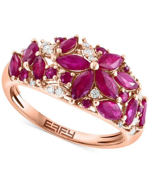 EFFY® Ruby (1-3/4 ct. t.w.) & Diamond (1/8 ct. t.w.) Ring in 14k Rose Gold