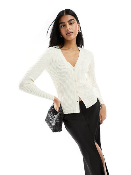 Y.A.S v neck cardigan top in cream