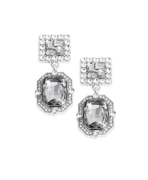 Women's Silver Crystal Drop Earrings