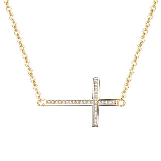 Gold plated silver necklace with cross AGS196 / 47-GOLD