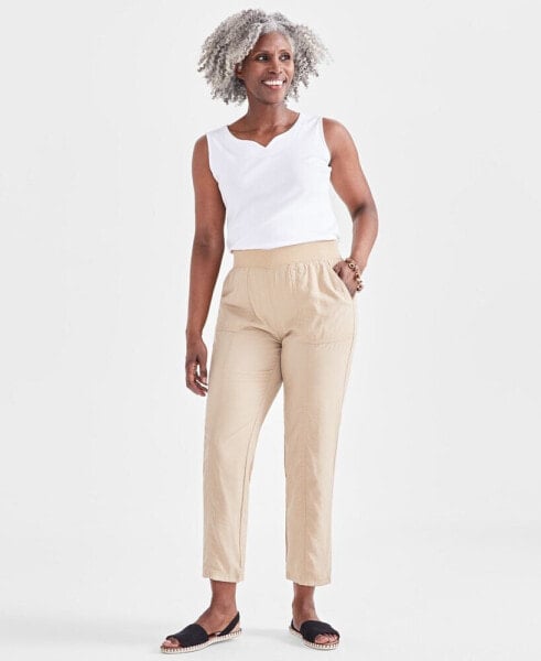 Petite Mid Rise Pull-On Ankle Pants, Created for Macy's