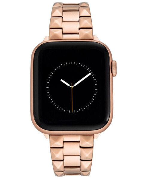 Rose Gold-Tone Stainless Steel Pyramid Link Bracelet Compatible with 42/44/45/Ultra/Ultra 2 Apple Watch