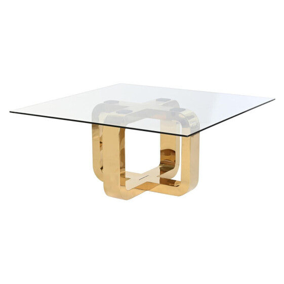 Кофейный столик DKD Home Decor Позолоченный Сталь Каленое стекло 100 x 100 x 45 cm