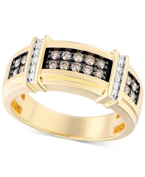 Men's Black & White Diamond Ring (1/2 ct. t.w.) in 10k Gold