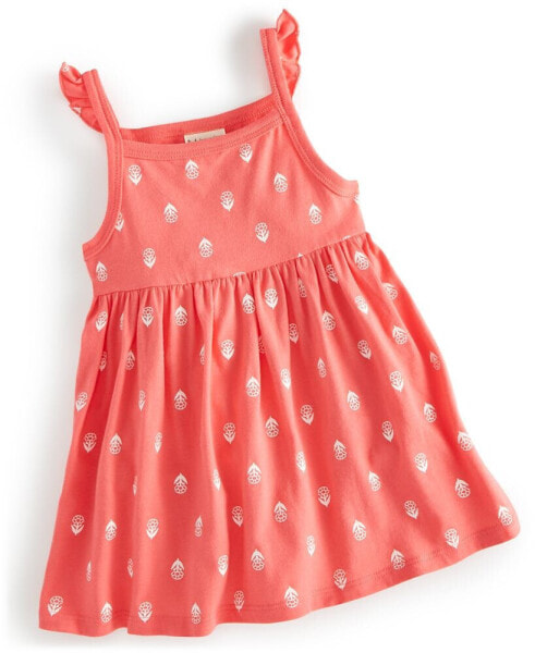 Baby Girls Simple Stamp Floral Dress, Created for Macy's