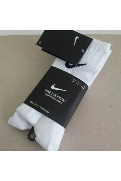 Everyday Cushioned 3'lü Havlu Çorap Uzun Çorap Beyaz 3 Çift