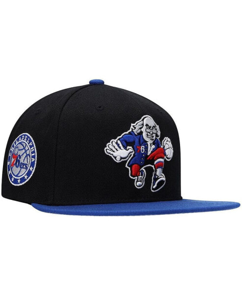 Бейсболка Mitchell & Ness мужская черно-синяя Philadelphia 76ers Side Core 2.0 Snapback