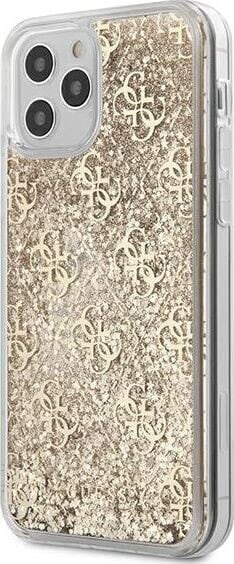 Guess Etui Guess Liquid Glitter 4G HardCase do iPhone 12 mini złote