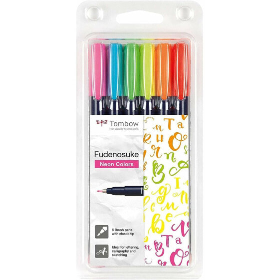 Набор маркеров Tombow Fudenosuke Разноцветный 6 Предметов