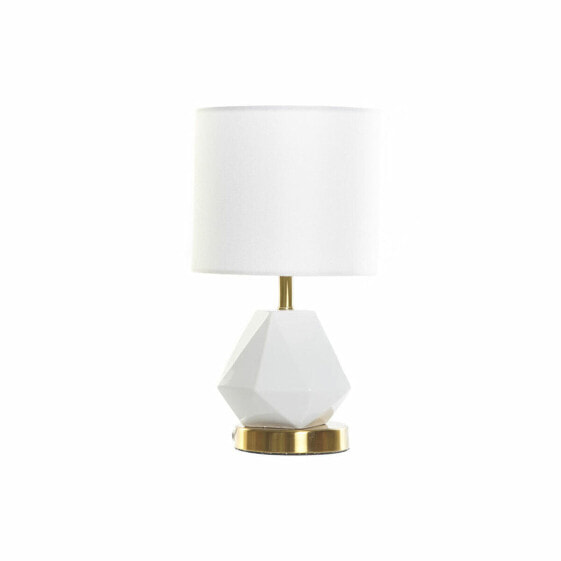 Декоративная настольная лампа DKD Home Decor Белый полиэстер Металл Керамика 220 В Позолота 50 Вт (20 x 20 x 37 см)